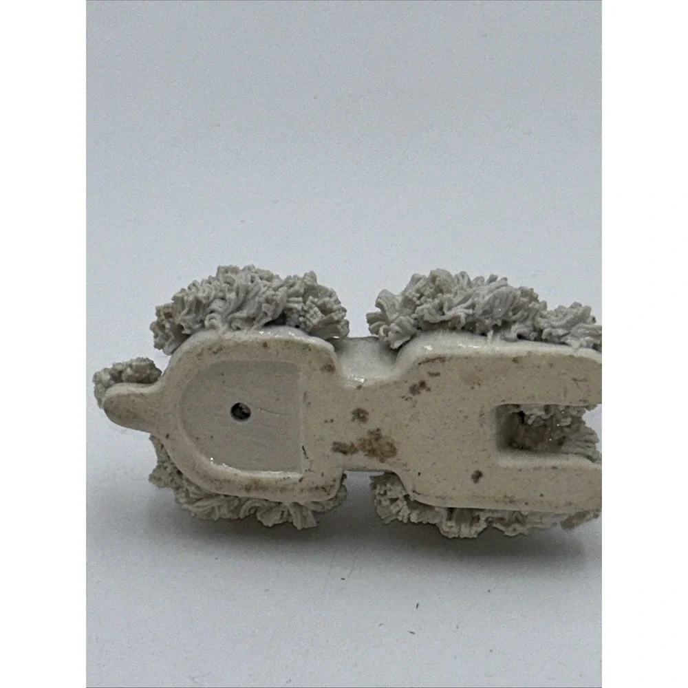 Vintage 1950's Off White Spaghetti Poodle Figurine- JAPAN MCM
